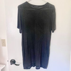 Brandy Melville Dark Grey Striped T-shirt Dress